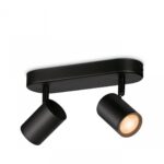 Spot LED RGB WiZ Imageo, Wi-Fi, Bluetooth, 2x4.9W, 690 lm, lumina albasi color (2200-6500K), IP20, Metal, Negru