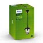 Pendul tip felinar pentru iluminat exterior Philips Creek, 1xE27, max60W, IP44, 820x175mm, Negru - Image 2