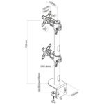 Suport Monitor de Birou Dublu, Neomounts by Newstar FPMA-D960DVBLACKPLUS, 17" - 49", VESA 100x100, suporta pana la 15kg, negru - Image 3