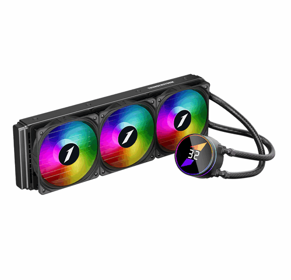 Cooler Procesor 1STPLAYER THUNDERSTORM TS3 360, Lichid, 12 cm, 3 ventilatoare, aRGB