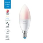 Bec LED RGB inteligent WiZ Connected Colors C37, Wi-Fi, E14, 4.9W (40W) ,470 lm, lumina alba si color (2200-6500K), compatibil GoogleAssistant/Alexa/Siri - Image 5