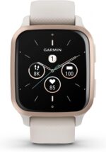 Smartwatch Garmin Venu SQ2 Ivory/Peach - Music Ed., display AMOLED, diagonala display: 1.41″ (35.9 mm), autonomie de pana la 11 zile (12 zile in Battery saver mode), Ivory/Peach