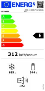 Side by Side HEINNER HSBS-HM529NFINVDGWDE++, No Frost, 529 L, Clasa E, Dozator apa, Gri antracit texturat - Image 3
