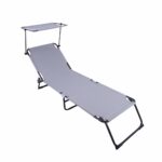 HEINNER SEZLONG CU PARASOLAR 186X55X24CM GRI