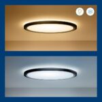 Plafoniera LED RGB WiZ SuperSlim, Wi-Fi, control vocal, 22W, 2600 lm ,lumina alba si color (2200-6500K), IP20, 43cm, Negru - Image 4