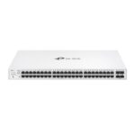 Switch TP-Link cu 52 de porturi, 48× 10/100/1000 Mbps PoE+ RJ45 Ports (Auto Negotiation/Auto MDI/MDIX),4× Gigabit SFP Slots, capacitate switch 104 Gbps, dimensiuni 17.3×13.0×1.7 in (440×330×44 mm) - Image 4