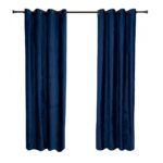 Set 2 draperii catifea 140x270 cm- Albastre - Image 2