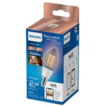 Bec LED inteligent vintage (decorativ) Philips Filament Candle ClearC35 ,Wi-Fi, Bluetooth, E14, 4.9W (40W), 470 lm, lumina alba (2700-6500K) - Image 2