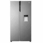 Side by side Haier HSR5918DWMP, 521 litri, Total No Frost, Multi air flow, Clasa D, SuperCooling, SuperFreezing, Holidays, dispenser apa, H 177 cm, Inox