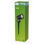 Spot LED pentru exterior cu spike Philips CAPER GARDEN LINK, 1.5W, 24V ,180 lm, lumina calda (2700K), IP44, 270x70x60mm, Negru