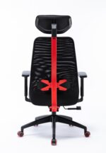 Scaun gaming Serioux Kyrian, adjustabil, piston pe gaz clasa 4, manere 3d, tetiere reglabile, baza stea cu 5 picioare, suporta pana la 150 kg, rosu - Image 2