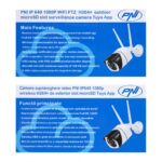 Camera supraveghere video PNI IP649 cu IP, 2MP 1080P, WiFi, slot card micro SD, compatibila cu aplicatia Tuya Smart, Culoare:  Alb / Negru, Senzor imagine:1/2.9" CMOS F37, Rezolutie: 1080P (1920 x 1080), Tip lentila: f:3.6mm, Compresie imagine: H.264+, Microfon integrat, Difuzor integrat, 1 X 10/100 - Image 9