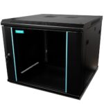 CABINET 19″ SPACER 9U 600x600mm, fixare pe perete, Flatpack (dezasamblat), Black, usa sticla cu blocare, panouri detasabile, otel 1.5mm, sarcina maxima 60Kg