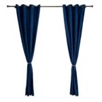 Set 2 draperii catifea 140x270 cm- Albastre - Image 4