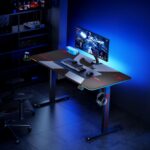 Birou electric Serioux Carbon Pro RGB, reglabil pe inălțime, Dimensiuni blat 1400mm x 700mm, Orientare Cadru: Rectangular, Greutate maxima: 60 kg, Interval de inălțime: 730~ 1210 mm, Segmente coloană: coloană în două etape - Image 10
