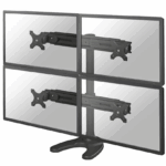 Suport cvadruplu monitor de birou Neomounts FPMA-D700DD4; pentru display-uri cu diagonale 19"-30", sistem de prindere VESA 75x75~100x100, greutate maxima suportata 8kg - per ecran, full motion, tilt +180°, swivel +180°, rotate +360°; inaltime reglabila manual 240-700mm; culoare negru. Garantie 5 ani