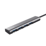 HUB USB Trust Halyx, USB-C la 4 x USB-A 3.2 Gen 1, dimensiune cablu 10cm, din aluminiu, argintiu - Image 3