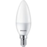 Bec LED Philips B35, E14, 5W (40W), 470 lm, lumina neutra (4000K), mat
