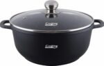 SEMIOALA ALUMINIU TURNAT +CAPAC, 32 CM X 14.5 CM , 10 L, DARK LINE, COOKING  BY HEINNER  - Image 2