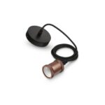 Pendul Philips Vintage Rose Gold, E27, max. 40W, textil/Metal, IP20 ,Ø169mm, cablu 2m