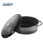 SEMIOALA  FONTA EMAILATA OVALA + CAPAC 37x29x15 CM, 9L MARBLE GREY, COOKING BY HEINNER - Image 2