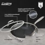 TIGAIE WOK INOX + CAPAC STICLA 30x8.5 CM, 4.5L, TITANIUM3, COOKING BY HEINNER - Image 6