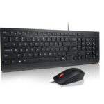Mouse LENOVO Essential Wired Combo, 1600 dpi, Negru