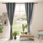 Set 2 draperii catifea 140x270 cm - Gri