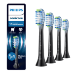 Rezerve PHILIPS Sonicare Plaque Defence HX9044/88, Pachet de 4 capete de periere, Standard, Click-on, Sincronizarea modurilor BrushSync, Negru, L x A x I (mm) 60x25.7x230.5