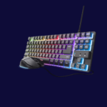 Kit Trust Wireless GXT 798 2-in-1, tastatura mecanica, interfata USB, material ABS, mouse optic, rezolutie maxima 6400 DPI, 6 butoane, negru