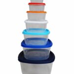 SET 7 CASEROLE PATRATE CU CAPACE,PLASTIC, VANORA HOME