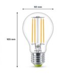 Bec LED Philips Classic A60, Ultra Efficient Light, E27, 2.3W (40W), 485 lm, lumina calda (3000K) - Image 3