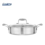 CRATITA INOX+CAPAC STICLA 26X7CM, 3.5L, ATOMIC3, COOKING BY HEINNER - Image 2