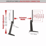 Suport TV de birou, Barkan S40, Fix, 32"-70", VESA 800x400, suporta pana la 50kg, Negru - Image 2