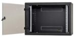 Rack de perete Triton seciune simpla 18 600mm adancime usa sticla panouri laterale fixe sectiuni ventilatie activa, sectiuni acces cabluri sus/jos/spate securizare cu cheie, 1 pereche montanti reglabili IP30 negru - Image 2