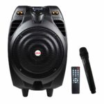 Boxa portabila Akai cu troller, putere totala 50W, autonomie 2-3h la volum maxim, timp de incarcare 4-6h, slot USB & SD card, raza de functionare de pana la 10m, functie de karaoke, microfon fara fir inclus, telecomanda inclusa, negru