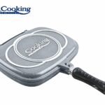 TIGAIE DUBLA DREPTUNGHIULARA TIP GRILL, ALUMINIU, 32x24x7.5 CM, GRAY LINE, COOKING BY HEINNER