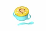 Bol 2 in 1 pentru snackuri si lingurita, blue, U-Grow - Image 3