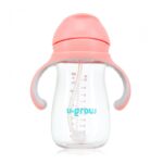 Cana cu pai tritan, roz, 300ml, U-Grow - Image 2