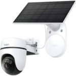 Solar-Powered Pan/Tilt Security Camera Kit SPEC:2K 3MP(2304×1296), 2.4 GHz, 6700mAh rechargeable lithium-ion battery,  Solar panel (5.2V, 2.5W) FEATURE: Pan/Tilt,  Non-Stop Power, Smart Detection and Notifications (motion, people), Color Night Vision, Sound and Light Alarm, Remote Control, Two-Way