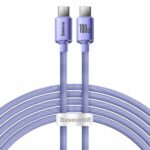 Cablu alimentare si date Baseus Crystal Shine, Fast Charging Data Cablept. smartphone, USB Type-C la USB Type-C 100W, 2m, violet