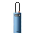 DOCKING Station Baseus Metal Gleam, conectare PC USB Type-C, USB 3.0 x 3, USB Type C x 1 PD 100W 5V / 9V / 14.5V / 20V 5A (Max.), Gigabit RJ-45 x 1, HDMI x 1/4K/30Hz, albastru