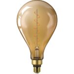 Bec LED vintage (decorativ) Philips Classic Gold Giant A160, EyeComfort ,E27, 4.5W (28W), 300 lm, lumina calda (1800K), cu filament, 29.3x16.2cm