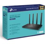 TP-LINK Wireless Router AX1500 WI-FI6, DUAL-BAND, ARCHER AX12; Standarde wireless: IEEE 802.11ax/ac/n/a 5 GHz, IEEE 802.11n/b/g 2.4 GHz, viteze wireless: 5 GHz: 1201 Mbps (802.11ax) 2.4 GHz: 300 Mbps (802.11n), 4 x antene fixe, mod router, mod access point, interfata: 1× port WAN Gigabit, 3× porturi - Image 4