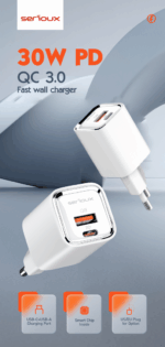 Incarcator retea Serioux 30W Quick Charge, Intrare AC100-240V~ 50/60Hz 0.7A Max, PD Ieșire: 5V-3A, 9V-3A, 12V-2.5A, 15V 2A, 20V=1.5A (30W), QC Ieșire: 5V-3A, 9V-2A, 12V=1.5A (18W), PD+QC=5V=3.6A, Total: 30W Max - Image 4