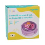 Caserola termica cu lingurita si furculita, mov, U-Grow - Image 7