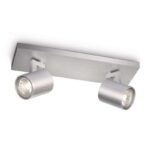 Spot Dublu Philips Runner, 2xGU10, 2x20W, IP20, 10.9x30.5x9cm, Metal ,Argintiu - Image 2