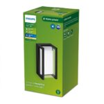 Aplica LED pentru exterior Philips PYRONA, 12W, 1500 lm, lumina calda(2700K), IP44, 200x109x105mm, Negru