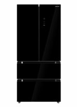 Combina frigorifica HEINNER HCFD-M516INVHGBKE++, No Frost, 516 l, Clasa E, Compresor inverter, Sticla Neagra