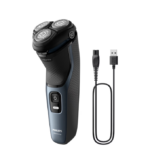 Aparat de ras PHILIPS Shaver Seria 3000 S3144/00, Barbierit umed şi uscat, Fara fir, Capete 5D pivotante si flexibile, Lame autoascutire, 60 min, Capac de protectie, Albastru intens, L x A x I (mm) 140x80x190 - Image 2